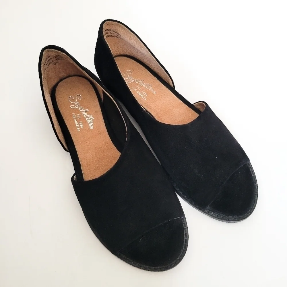 Seychelles black open toe flats Summer Shoes